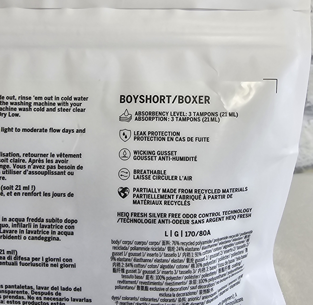 PINK Victoria's Secret Period Panty Boyshort Underwear Navy Paisley Large New - Picture 9 of 16